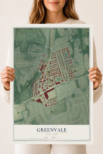 Greenvale, New York map print, 18" x 24" Archival Matte Print mockup