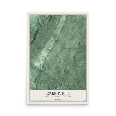 Map of Greenville, Orange County, New York, 12 x 18 inch unframed archival matte print