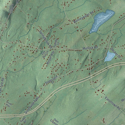 Second close-up of the map of Greenville, Orange County, New York print showing more streets and buildings