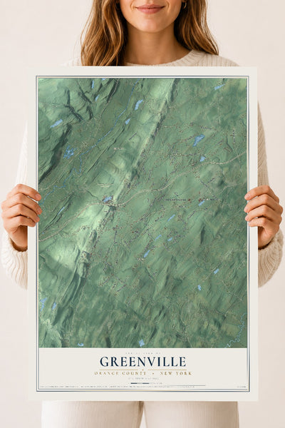 Map of Greenville, Orange County, New York, 18 x 24 inch unframed archival matte print