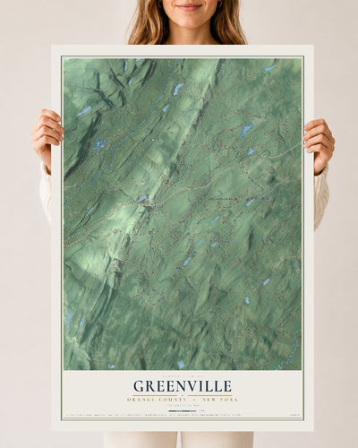 Map of Greenville, Orange County, New York, 24 x 36 inch unframed archival matte print