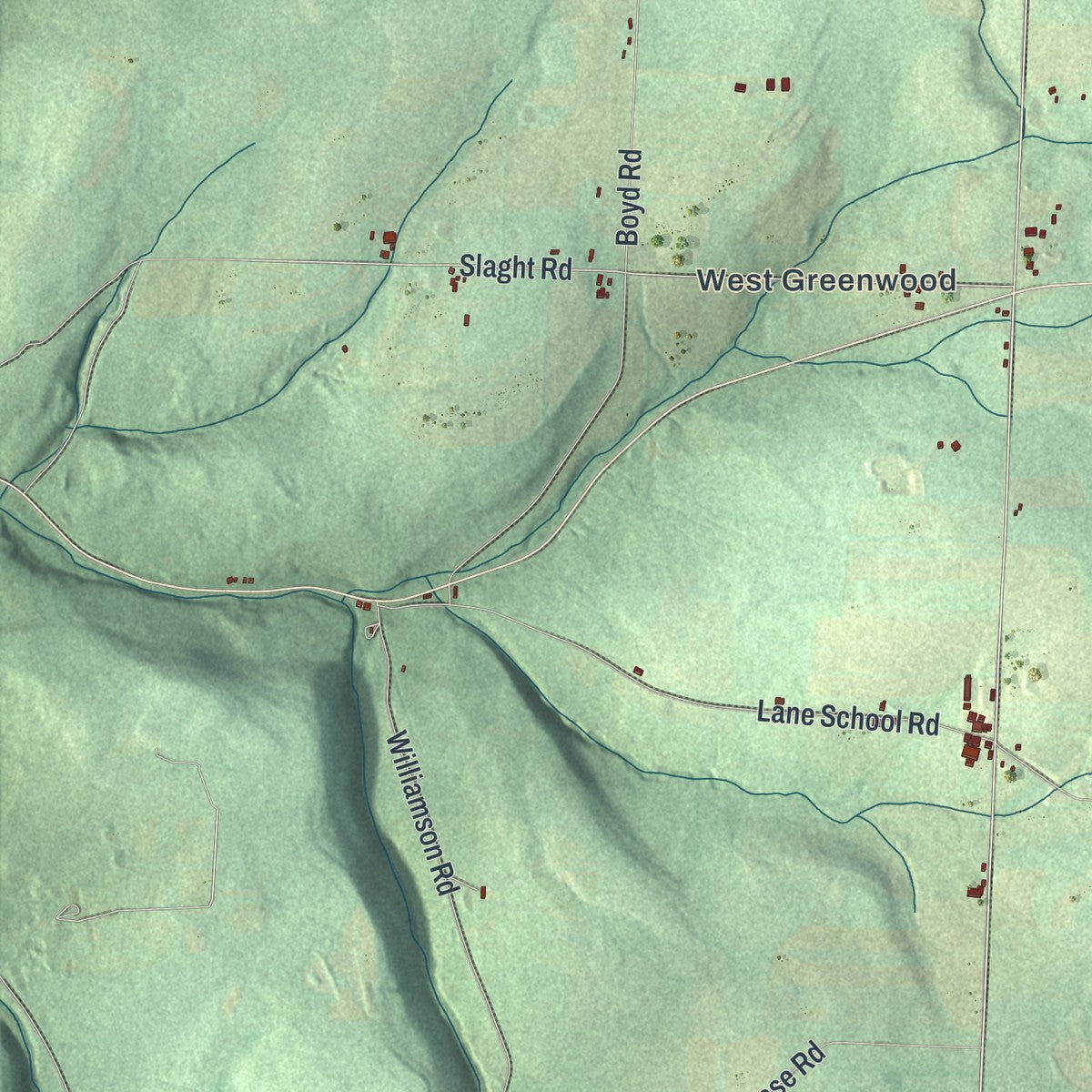 Close-up 1 of the Greenwood, New York map artwork