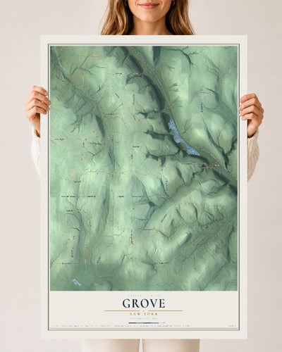Grove, New York map print, 24" x 36" Archival Matte Print mockup