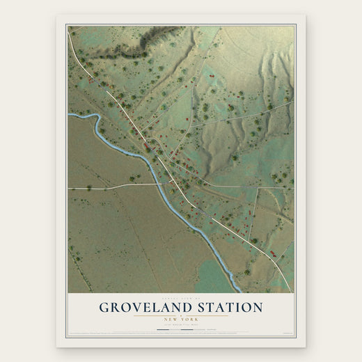 Groveland Station, New York map print, the full design