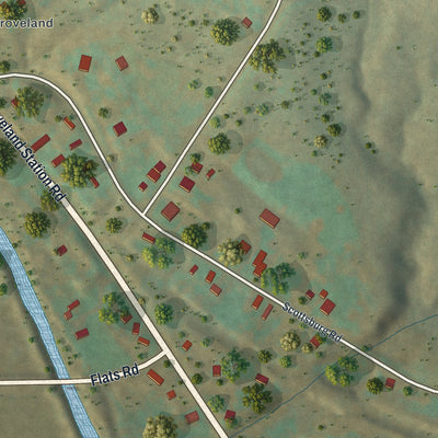 Close-up of the map of Groveland Station, New York print showing street and building detail