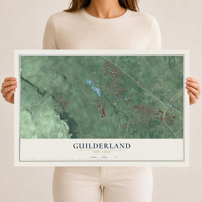Guilderland, New York map print, 12" x 18" Archival Matte Print mockup