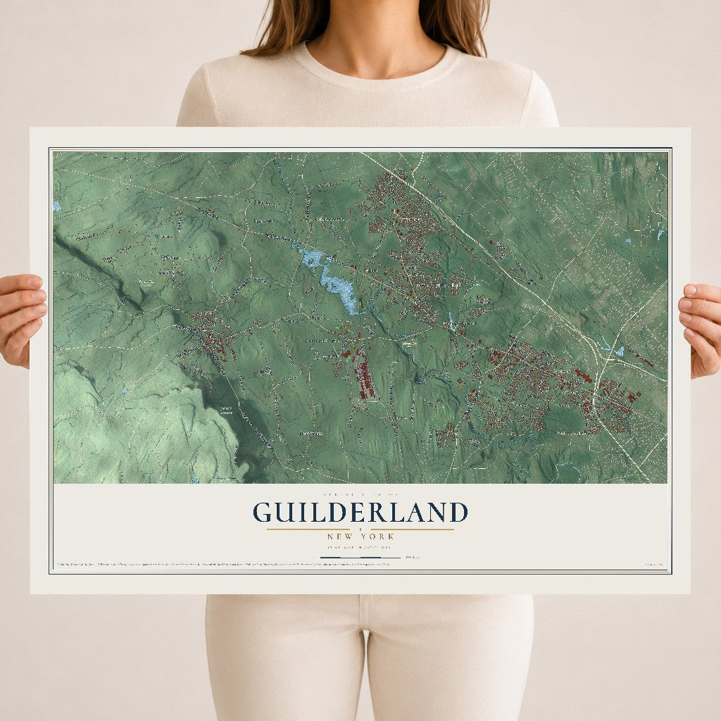 Guilderland, New York map print, 18" x 24" Archival Matte Print mockup