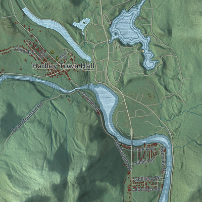 Close-up 2 of the Hadley, New York map artwork