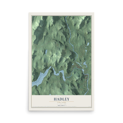 Hadley, New York map print, 12" x 18" Archival Matte Print mockup