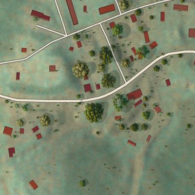 Close-up of the map of Haines Falls, New York print showing street and building detail