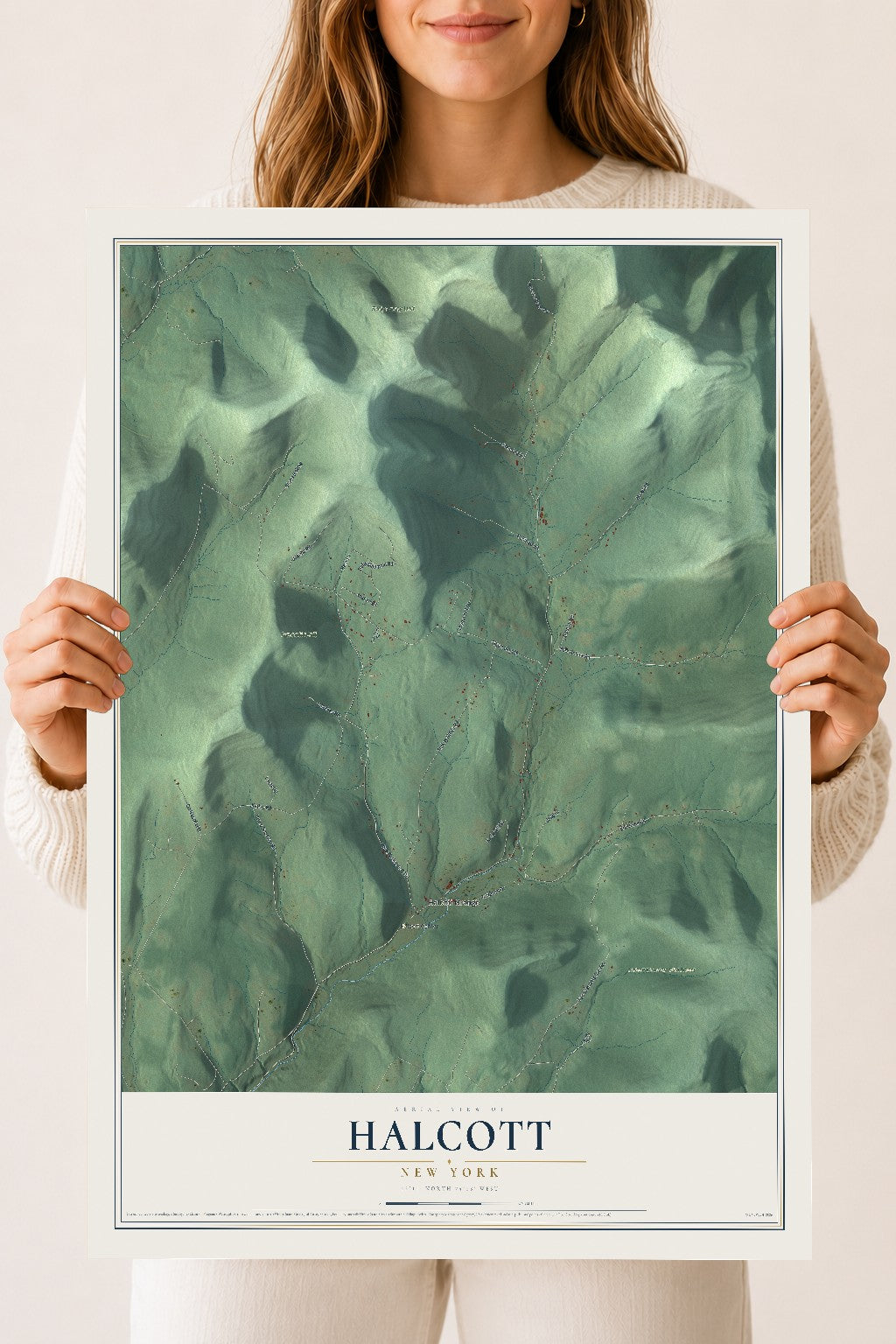 Halcott, New York map print, 18" x 24" Archival Matte Print mockup