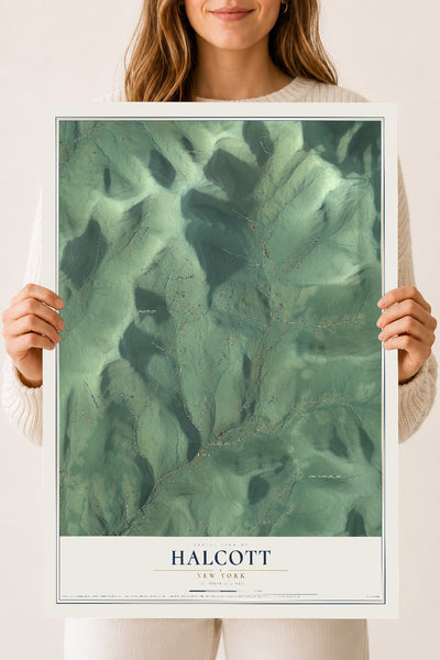 Halcott, New York map print, 18" x 24" Archival Matte Print mockup