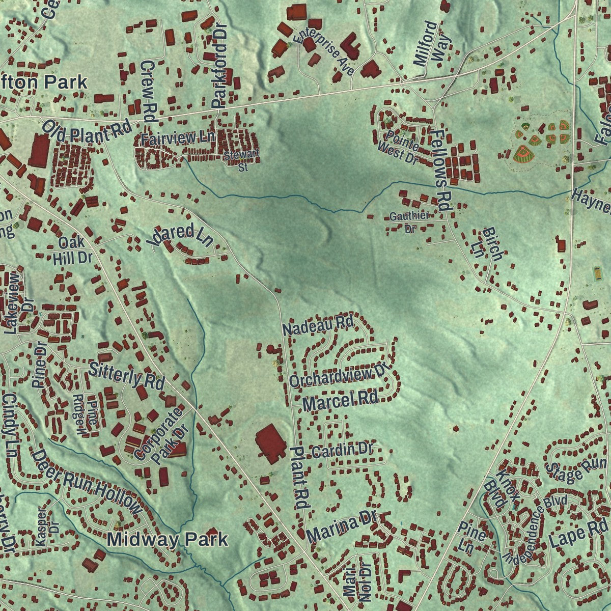 Close-up 1 of the Halfmoon, New York map artwork