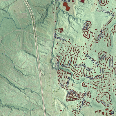Close-up 2 of the Halfmoon, New York map artwork