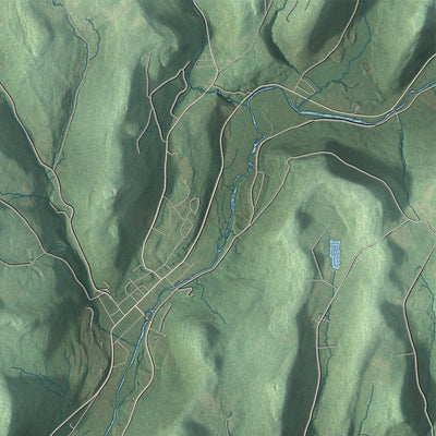 Close-up 1 of the Hamden, New York map artwork