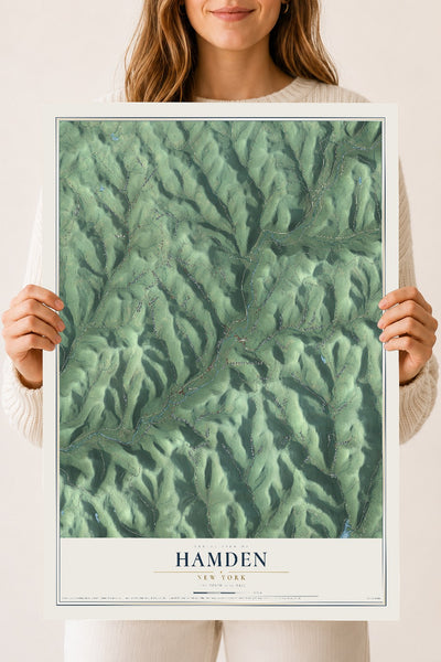 Hamden, New York map print, 18" x 24" Archival Matte Print mockup