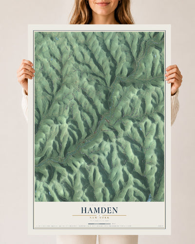 Hamden, New York map print, 24" x 36" Archival Matte Print mockup