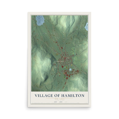 Hamilton, New York map print, 12" x 18" Archival Matte Print mockup