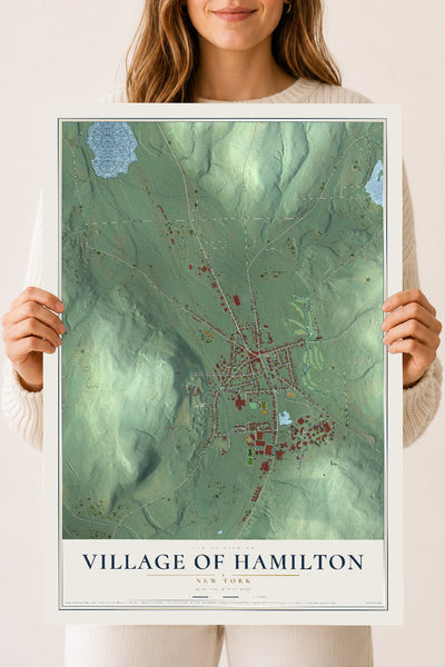 Hamilton, New York map print, 18" x 24" Archival Matte Print mockup