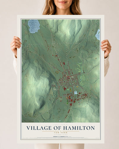 Hamilton, New York map print, 24" x 36" Archival Matte Print mockup