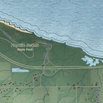 Close-up 1 of the Hamlin, New York map artwork