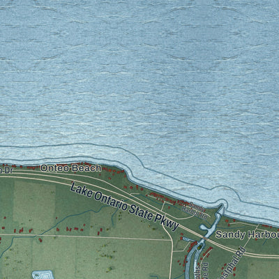Close-up 2 of the Hamlin, New York map artwork
