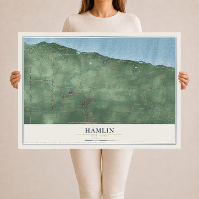 Hamlin, New York map print, 24" x 36" Archival Matte Print mockup