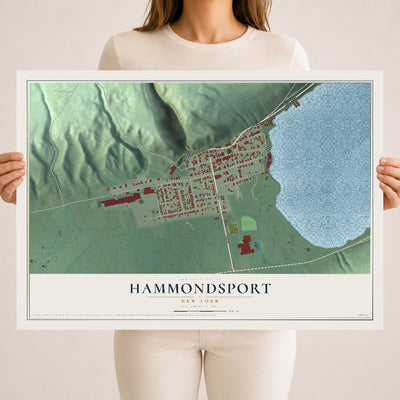 Hammondsport, New York map print, 18" x 24" Archival Matte Print mockup