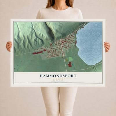 Hammondsport, New York map print, 24" x 36" Archival Matte Print mockup