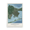 Hampton Bays, New York map print, 12" x 18" Archival Matte Print mockup