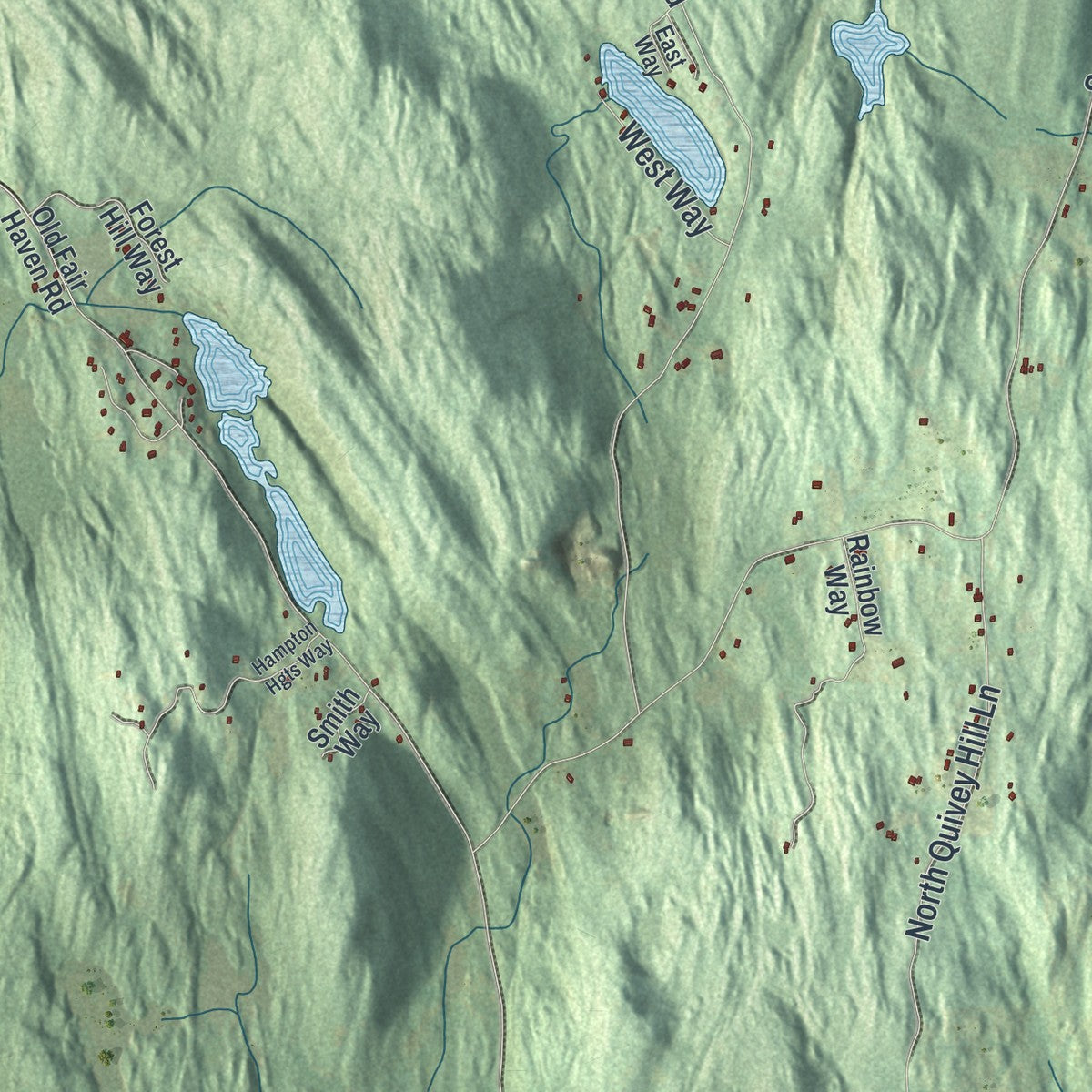 Close-up 1 of the Hampton, New York map artwork