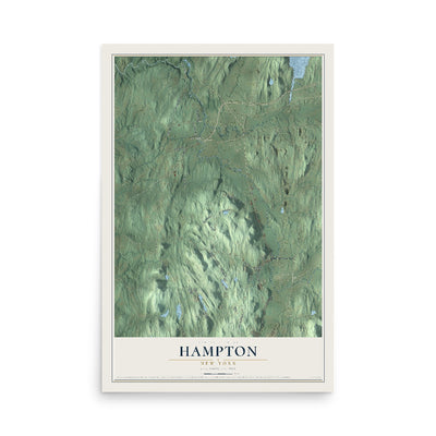Hampton, New York map print, 12" x 18" Archival Matte Print mockup