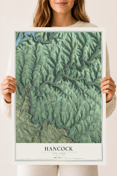 Hancock, New York map print, 18" x 24" Archival Matte Print mockup