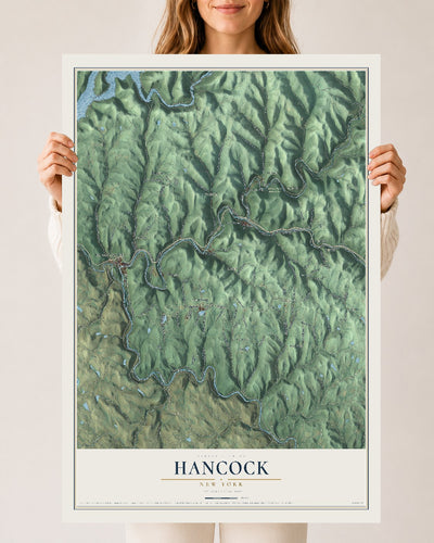 Hancock, New York map print, 24" x 36" Archival Matte Print mockup