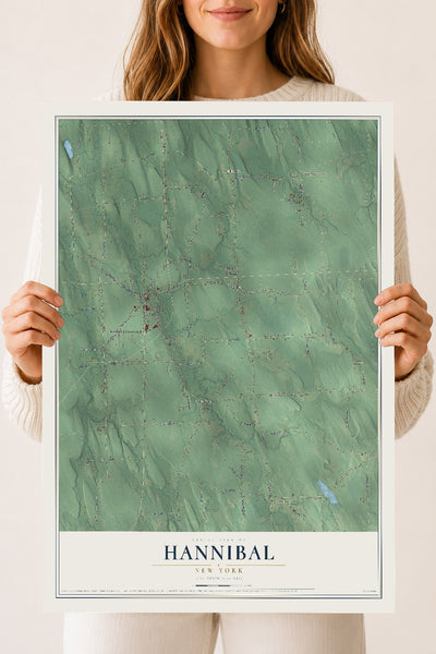 Hannibal, New York map print, 18" x 24" Archival Matte Print mockup