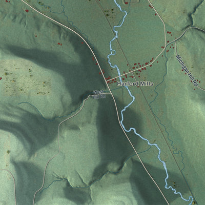 Close-up 1 of the Harford, New York map artwork