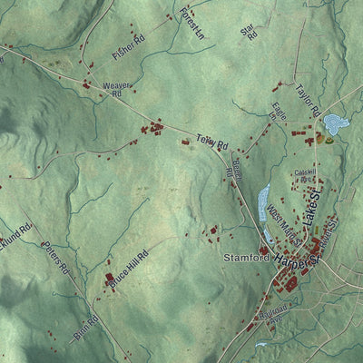 Close-up 1 of the Harpersfield, New York map artwork