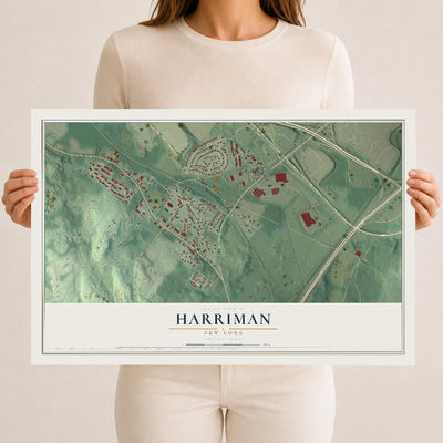Harriman, New York map print, 12" x 18" Archival Matte Print mockup
