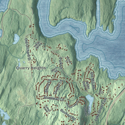 Close-up 1 of the Harrison, New York map artwork