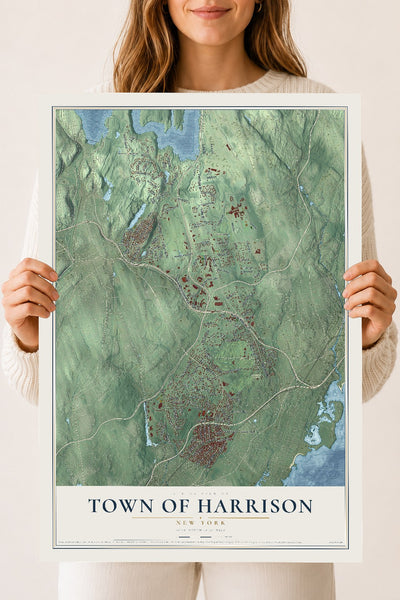 Map of the Town of Harrison, New York, 18 x 24 inch unframed archival matte print