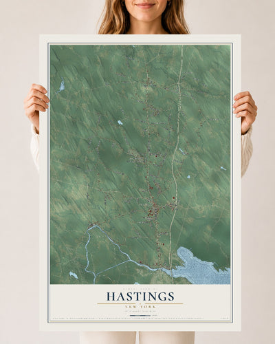 Hastings, New York map print, 24" x 36" Archival Matte Print mockup