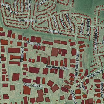 Close-up 1 of the Hauppauge, New York map artwork
