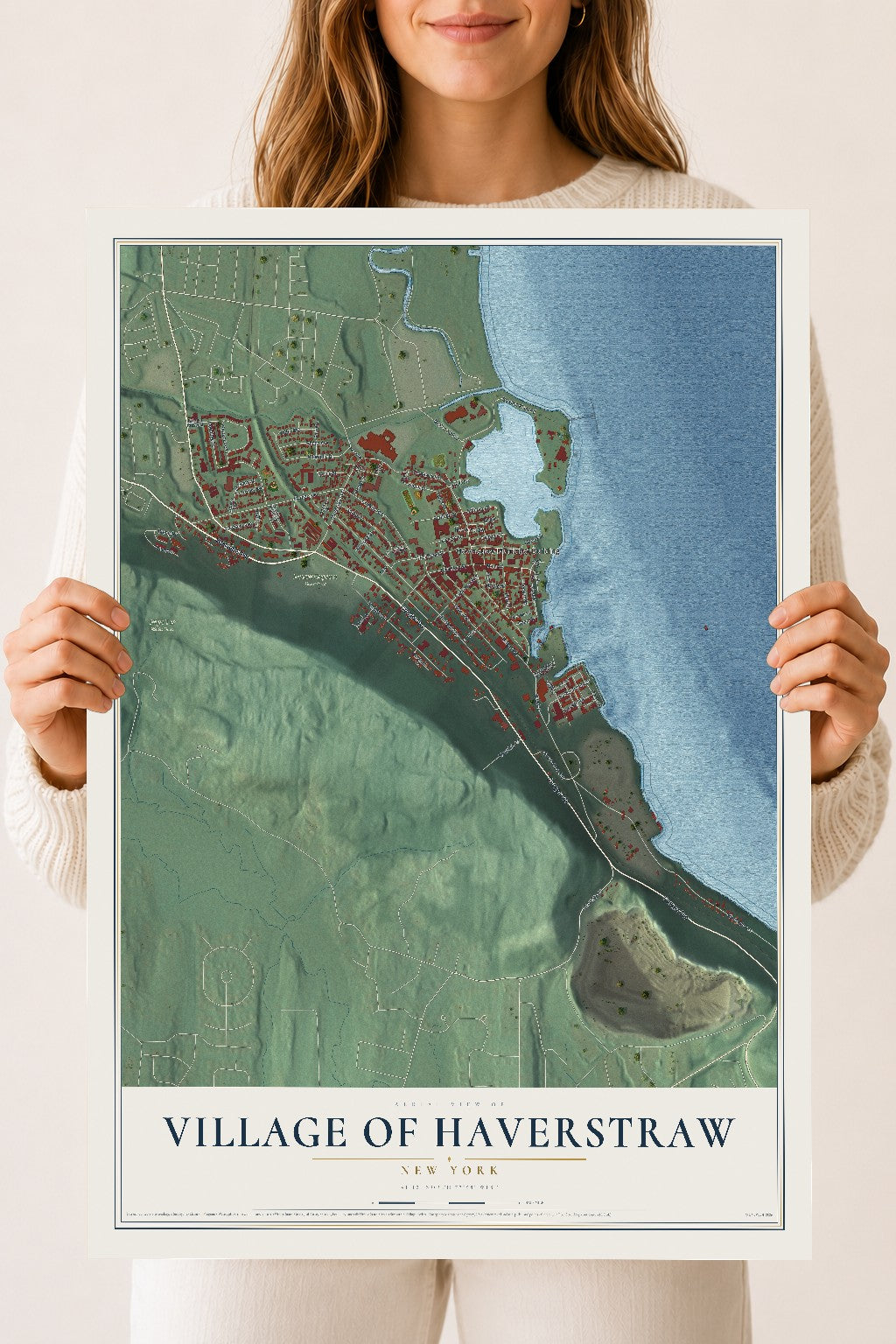 Haverstraw, New York map print, 18" x 24" Archival Matte Print mockup