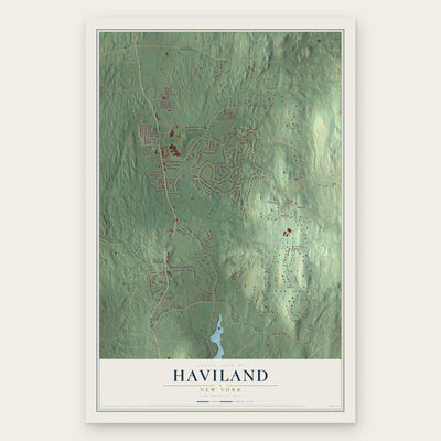 Haviland, New York map print, the full design