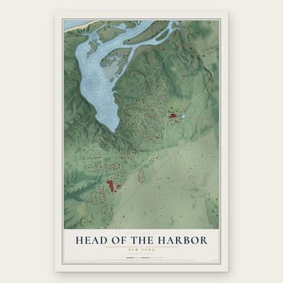 Head of the Harbor, New York map print, the full design