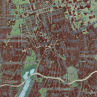 Close-up 1 of the Hempstead, New York map artwork
