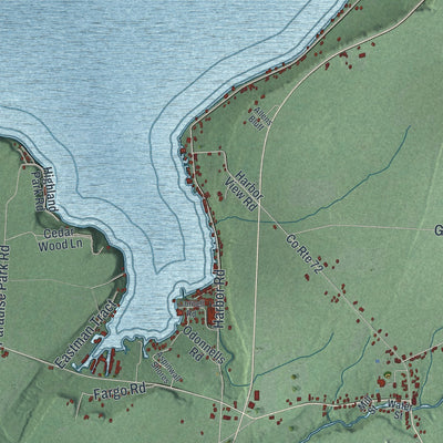 Close-up 1 of the Henderson, New York map artwork
