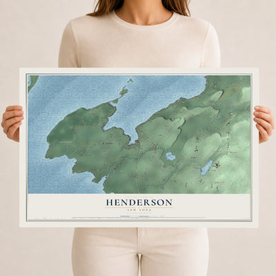 Henderson, New York map print, 12" x 18" Archival Matte Print mockup