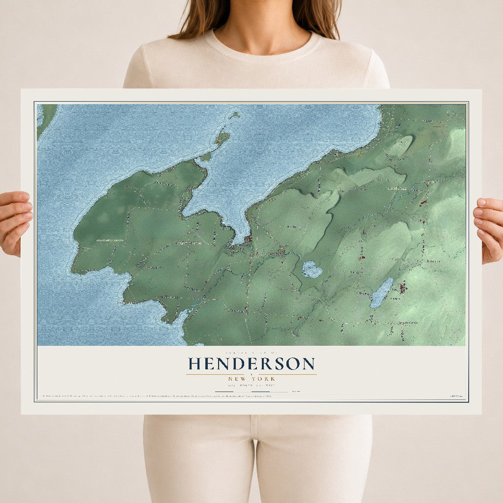 Henderson, New York map print, 18" x 24" Archival Matte Print mockup