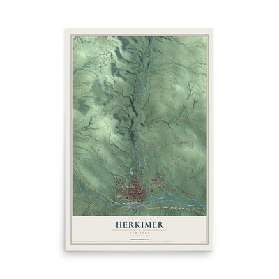 Herkimer, New York map print, 12" x 18" Archival Matte Print mockup